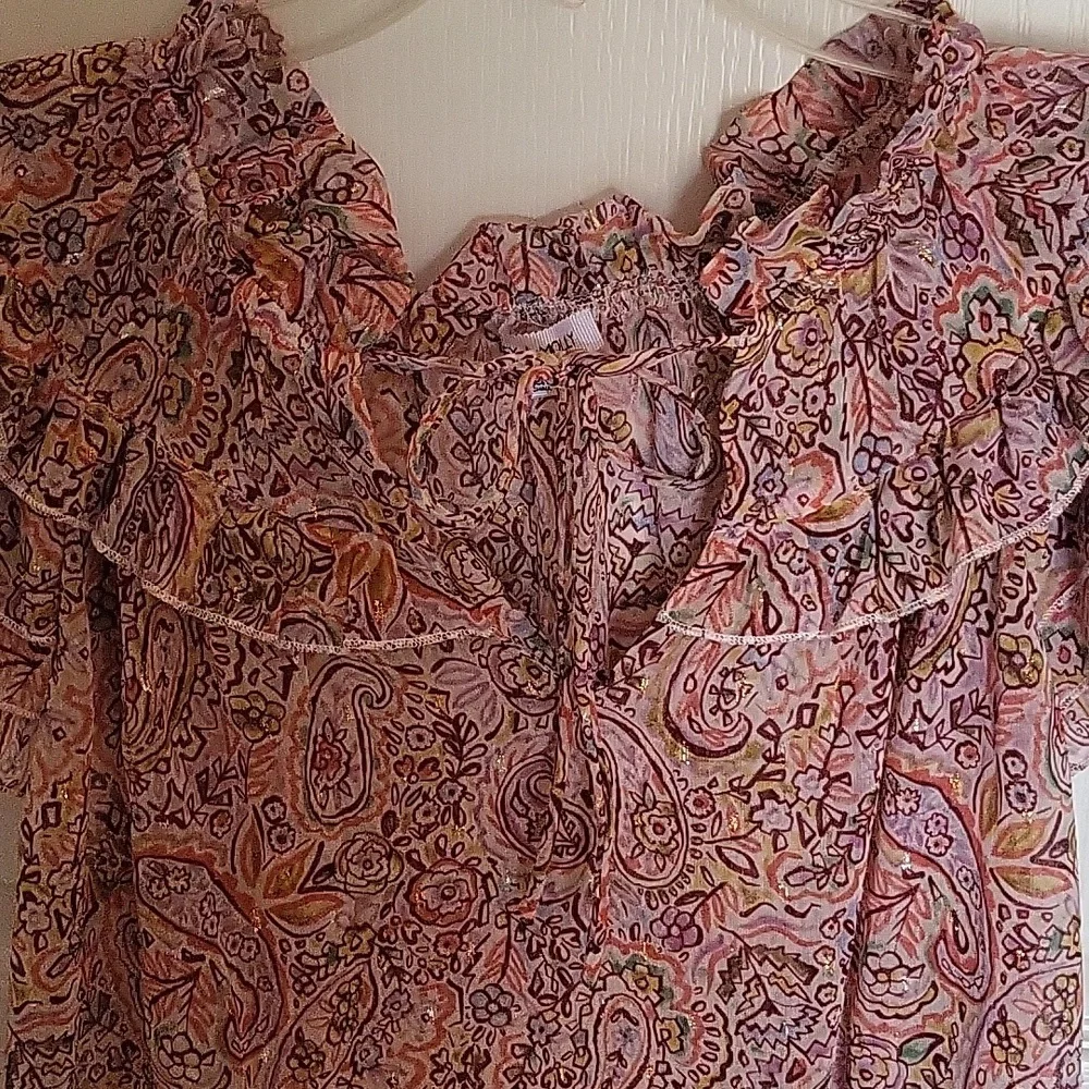 Adorable Ruffel Pasley Blouse - Picture 2 of 8